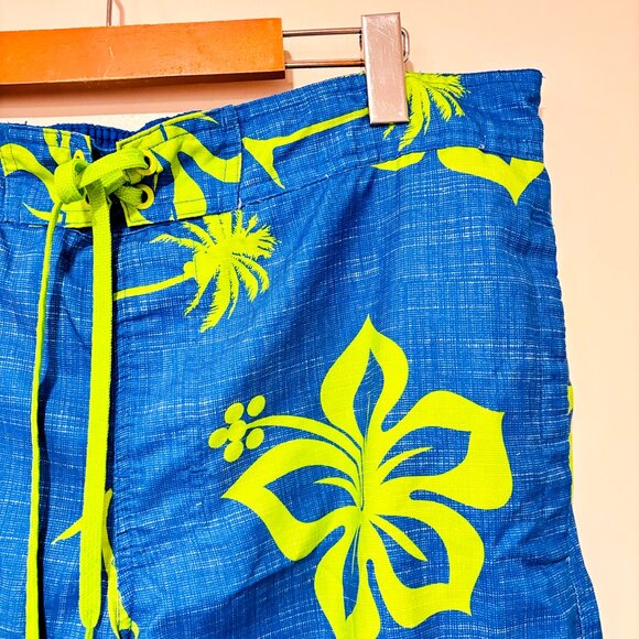 FIREFLY Blue & green floral swim shorts men | Large * - Picture 5 of 7